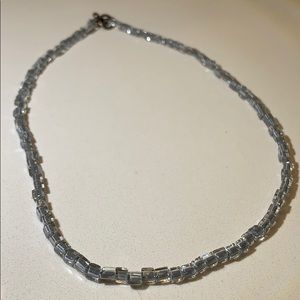 Silver Glass beaded choker